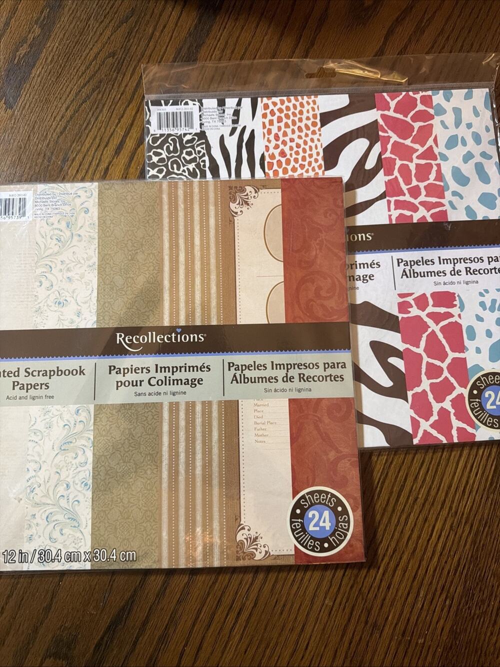 Recollections Scrapbook Paper 12 x 12 Paper Pad Lot— 48 Sheets Fall Animal Print